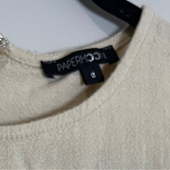 Papermoon Womens Dress Size Small Tan Sleeveless Linen Blend Minimalist Chic - Picture 6 of 9